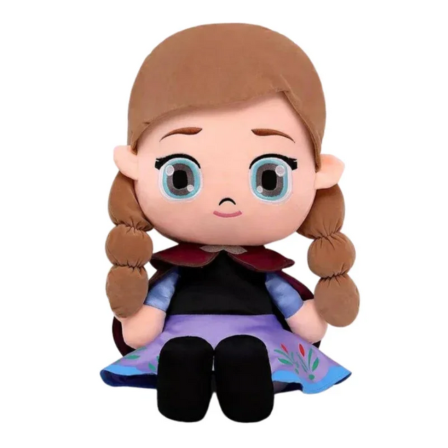 Soft Plush Big Eye Princess Doll – Cute Cuddly Toy for Girls (Purple Dress)