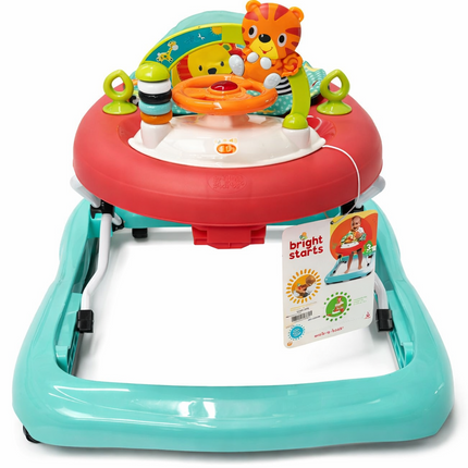 Bright Starts Baby Activity Walker with Steering Wheel – Red & Teal