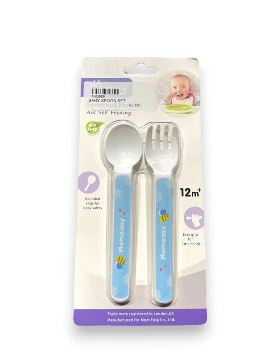 BABY SPOON & FORK SET BLUE