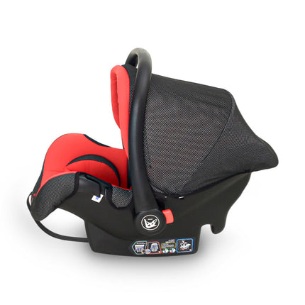Tinnies SECURE BABY CARRIER CAR SEAT – INFANT ROCKER WITH RETRACTABLE CANOPY RED
