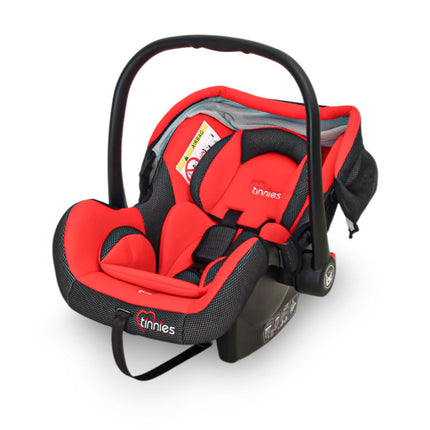 Tinnies SECURE BABY CARRIER CAR SEAT – INFANT ROCKER WITH RETRACTABLE CANOPY RED