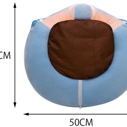 Baby Princess Crown Plush Support Seat with Play Gym – Soft Sitting Chair for Infant Girls 👑💖 (Blue)