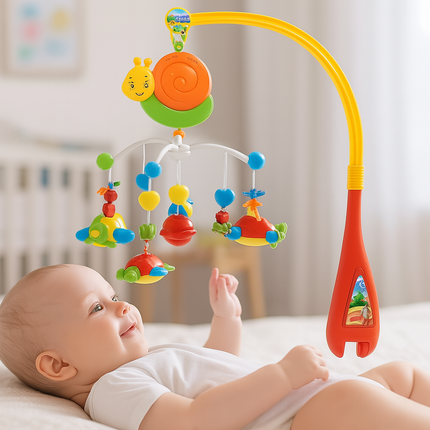 Toy Venture Dreamful Musical Baby Mobile – Colorful Rotating Crib Mobile for Newborns