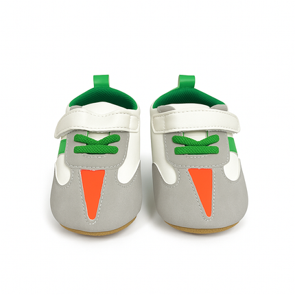 Green & Orange Baby Sneakers – Sporty and Soft