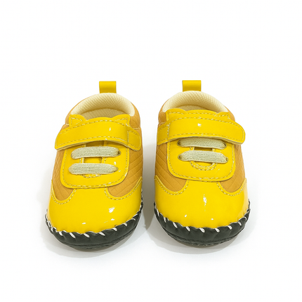 Yellow Glossy Baby Shoes with Soft Sole – Cute & Comfortable