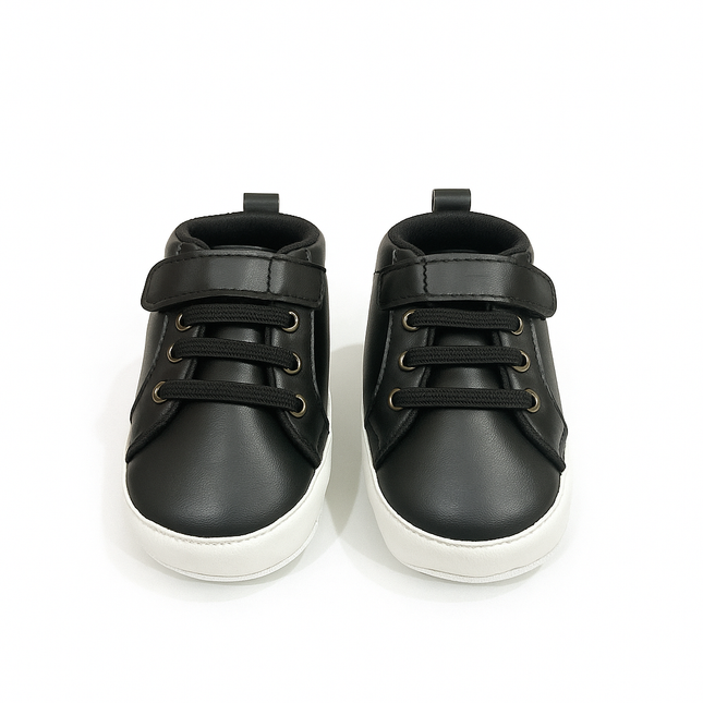 Black Baby Sneakers with White Sole – Classic & Comfy