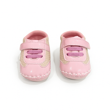 Baby Girl Soft Pink Leather Shoes – Comfortable Pre-Walker Sneakers for Infants 💗👶