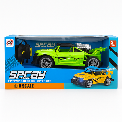 Spray Racing High-Speed Car – 1:16 Scale Remote Control Toy Car for Kids (Green)