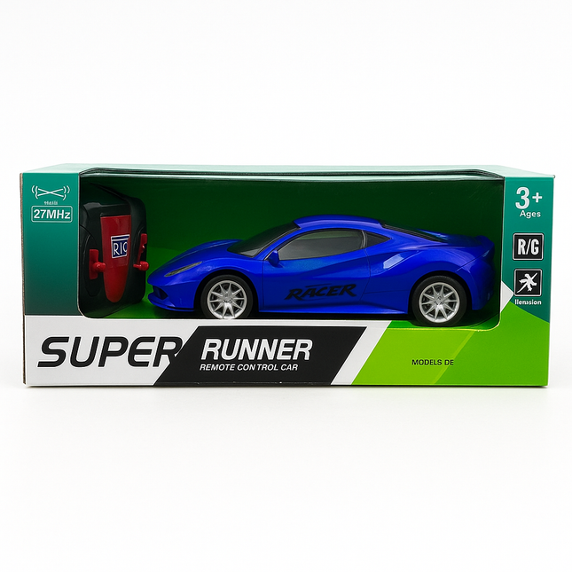 Super Runner Remote Control Car – 27MHz High-Speed Racer for Kids (Blue)