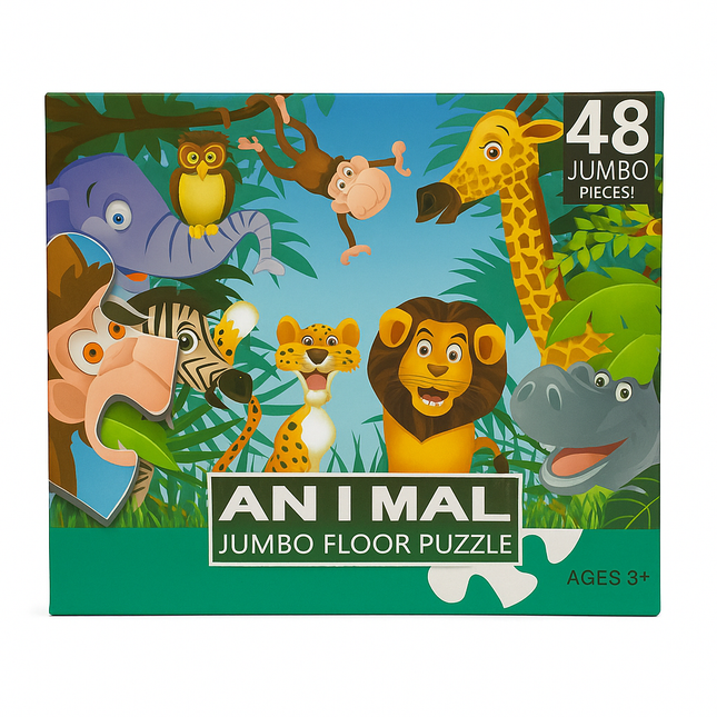 Animal Jumbo Floor Puzzle – 48 Piece Educational Learning Toy for Kids (Ages 3+)