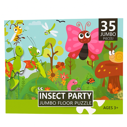 Insect Party Jumbo Floor Puzzle – 35 Piece Educational Learning Toy for Kids (Ages 3+)