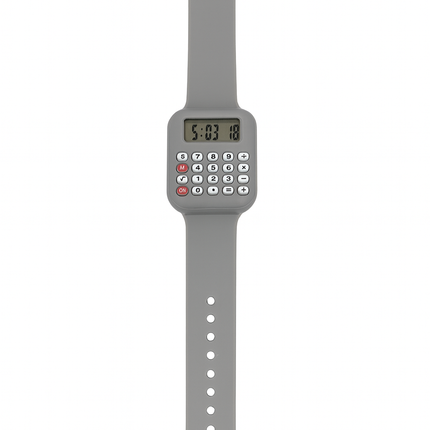 Kids Digital Calculator Watch – Grey | Multi-Function Learning Watch