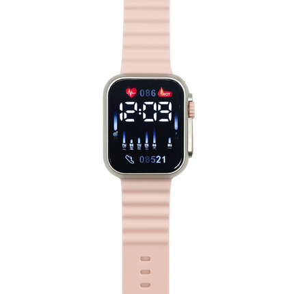 Kids Smart Digital Watch – Pink | Modern LED Display & Soft Strap