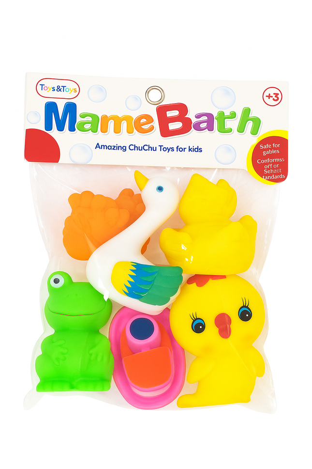 MameBath ChuChu Animal Bath Toy Set for Kids