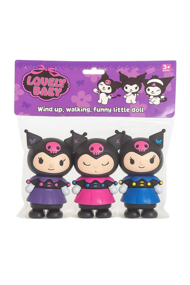 Lovely Baby Wind-Up Walking Funny Little Dolls Set