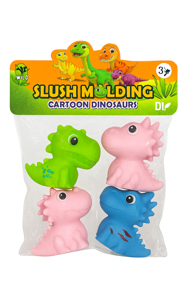 Slush Molding Cartoon Dinosaur Toy Set – Cute Soft Dino Figures for Kids