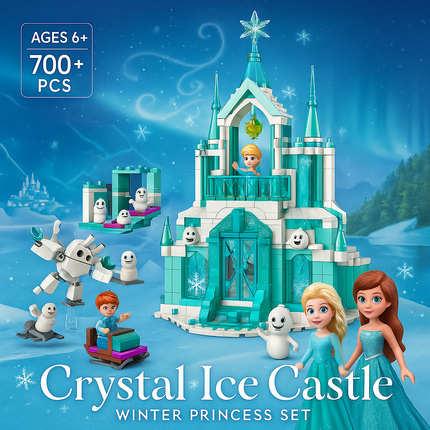 Crystal Ice Castle Winter Princess Building Set – 700+ Pcs Creative Construction Toy (Age 6+)