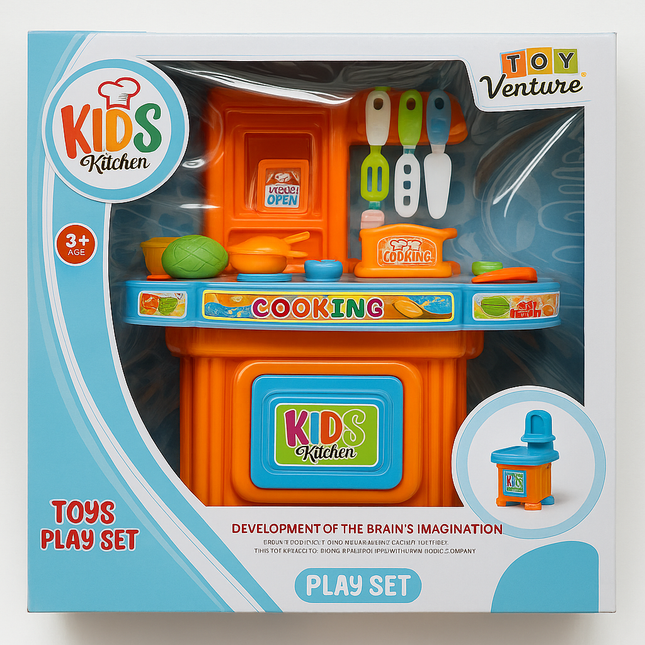 Kids Kitchen Cooking Play Set – Toy Venture Kitchen Set for Kids (Age 3+)