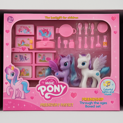 Magic Pony Friendship Playset – Musical Light-Up Pony Toy Set (Age 3+)