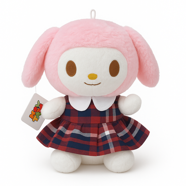 Pink Bunny Plush Toy with Dress – Soft Cuddly Stuffed Doll for Kids