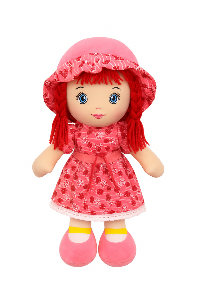 Soft Plush Pink Rag Doll – Cute Comfort Toy for Kids & Baby Girls