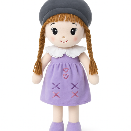 Soft Plush Purple Cute Doll – Cat Ear Style Cuddle Toy for Baby Girls