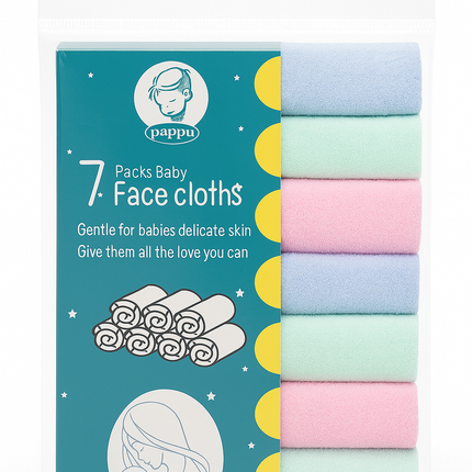 Title: Pappu 7-Pack Baby Face Cloths