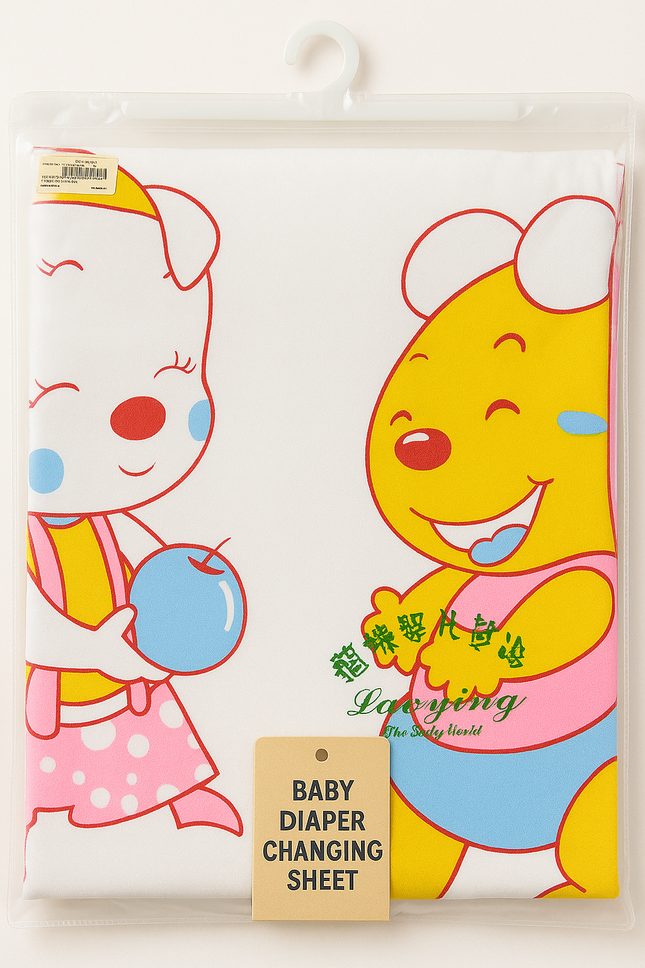 Colorful Cartoon Baby Diaper Changing Sheet – Soft, Waterproof & Easy to Clean