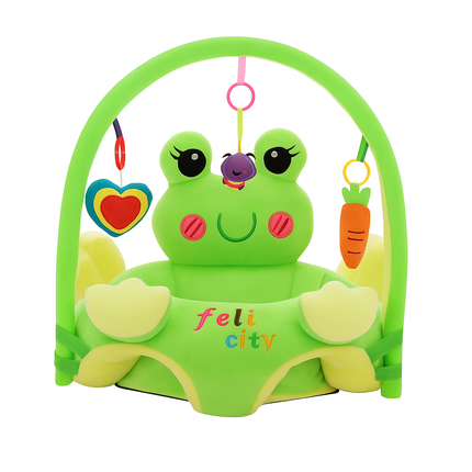 Baby Frog Plush Support Seat with Play Gym – Soft and Safe Sitting Chair for Infants