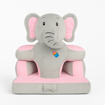 Baby Elephant Plush Support Seat – Soft and Comfortable Sitting Chair for Infants 🐘💗