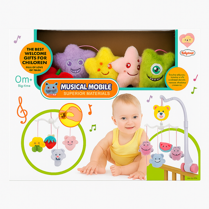Cute Plush Musical Baby Crib Mobile | Soft Hanging Toys & Soothing Music