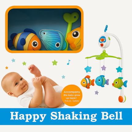 Happy Shaking Bell Musical Baby Crib Mobile | Colorful Plush Hanging Toys