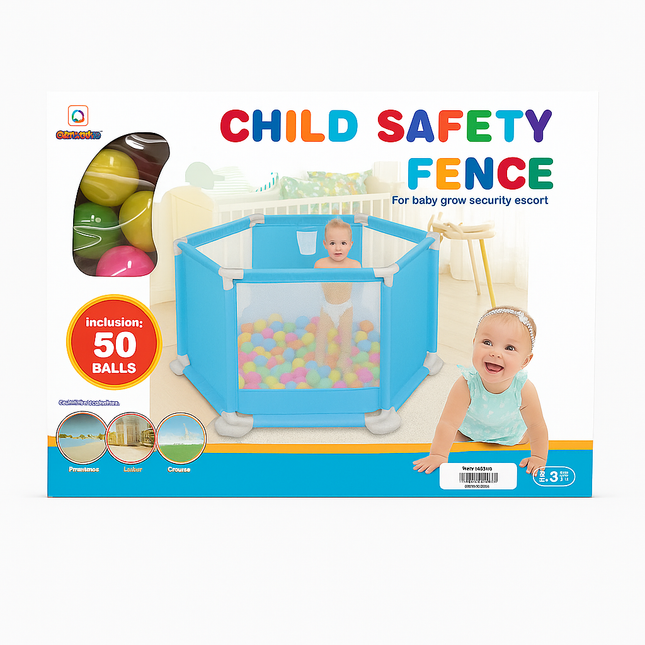 Child Safety Fence Playpen With Ball Pit and Basketball Net
