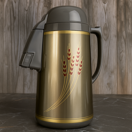 Kings Airpot Vacuum Jug 3.0L – Pump Action Thermos – Hot & Cold Insulated Flask |Gold
