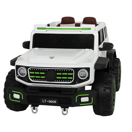 Kids Electric Ride-On Jeep LT-8808 – 12V Battery, LED Lights, Music, Remote Control | White & Neon Green