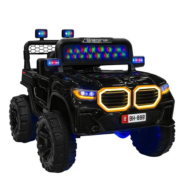 Kids Electric Police Jeep – 12V Battery, Flashing Lights, Music, Remote Control