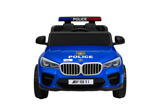 Kids Electric Ride-On Police Car – 12V Battery, LED Lights, Siren Sounds, Remote Control