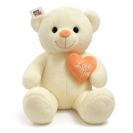 Giant White Teddy Bear with Heart – “Love You” Plush Toy