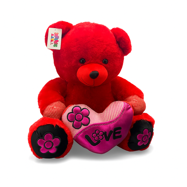 Red Love Teddy Bear with Heart – Soft Plush Gift Toy