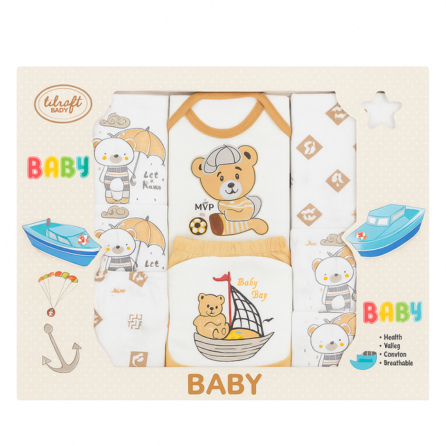 Lilsoft Dad 7 Baby Gift Set – (0–6 Months) | Cute Bear Design