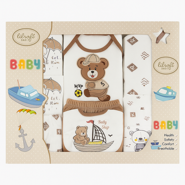Lilsoft Dad 7 Baby Gift Set – (0–6 Months) | Cute Bear Design