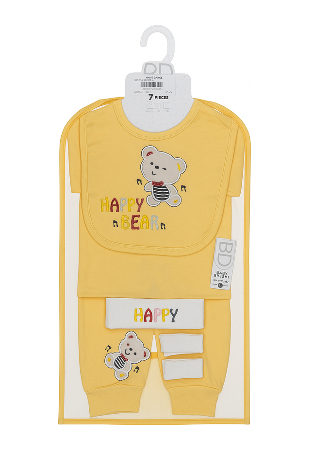 7 Pcs Baby Gift Set (0–6 Months) – Soft Cotton Essential