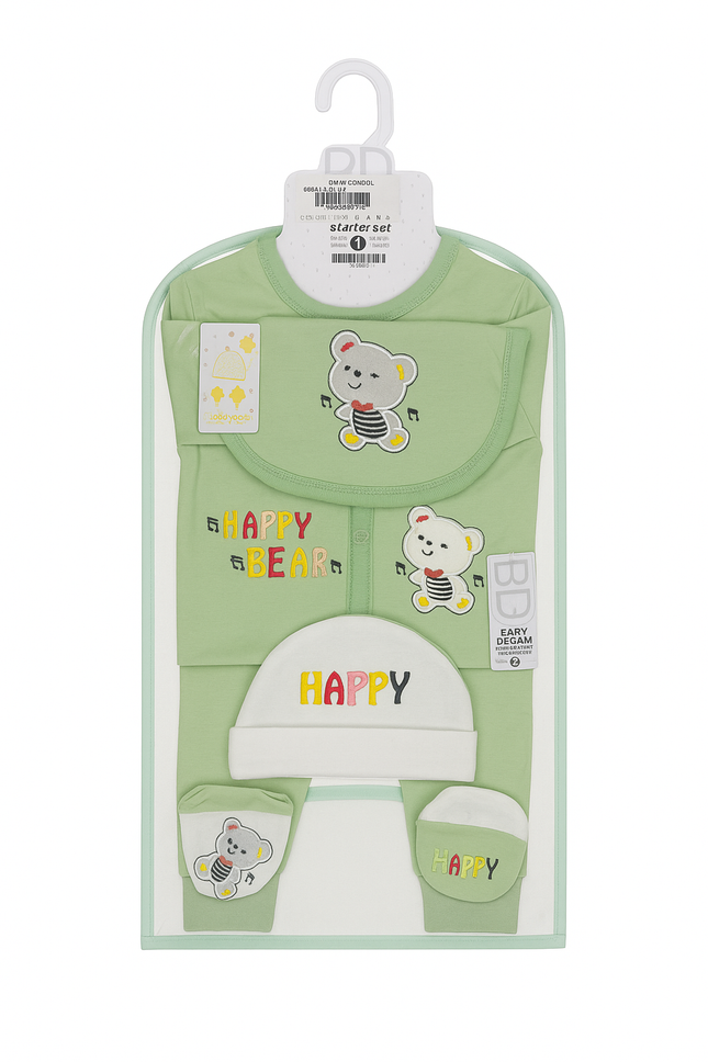 7 Pcs Baby Gift Set (0–6 Months) – Soft Cotton Essential