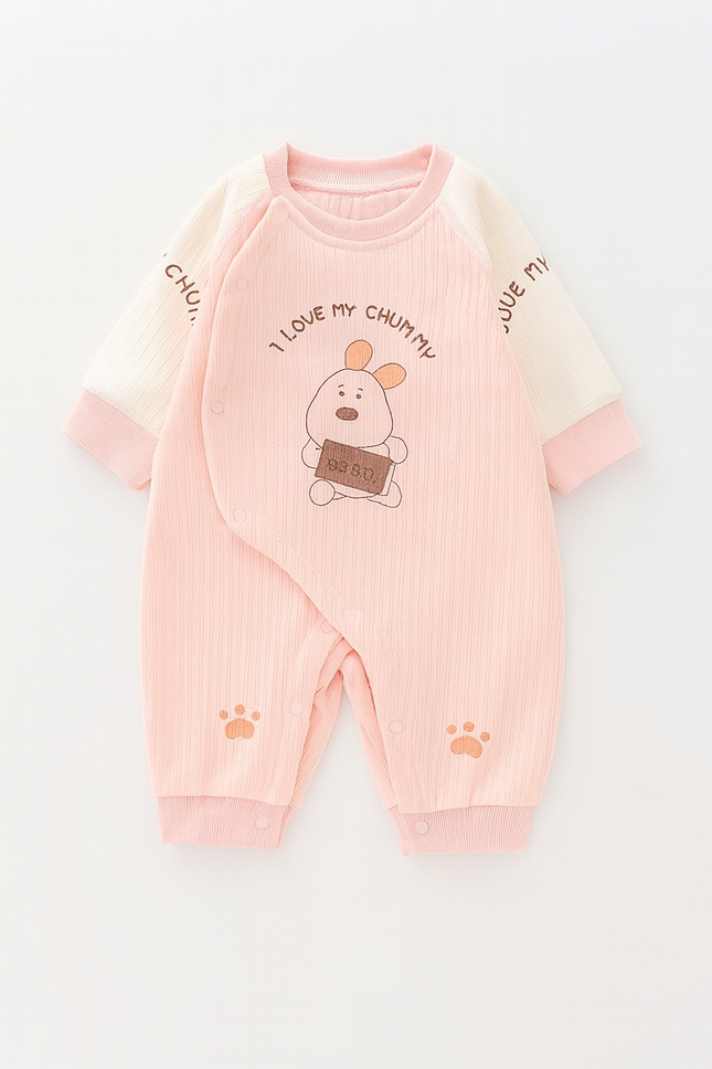 Cute Pink Animal Printed Baby Romper
