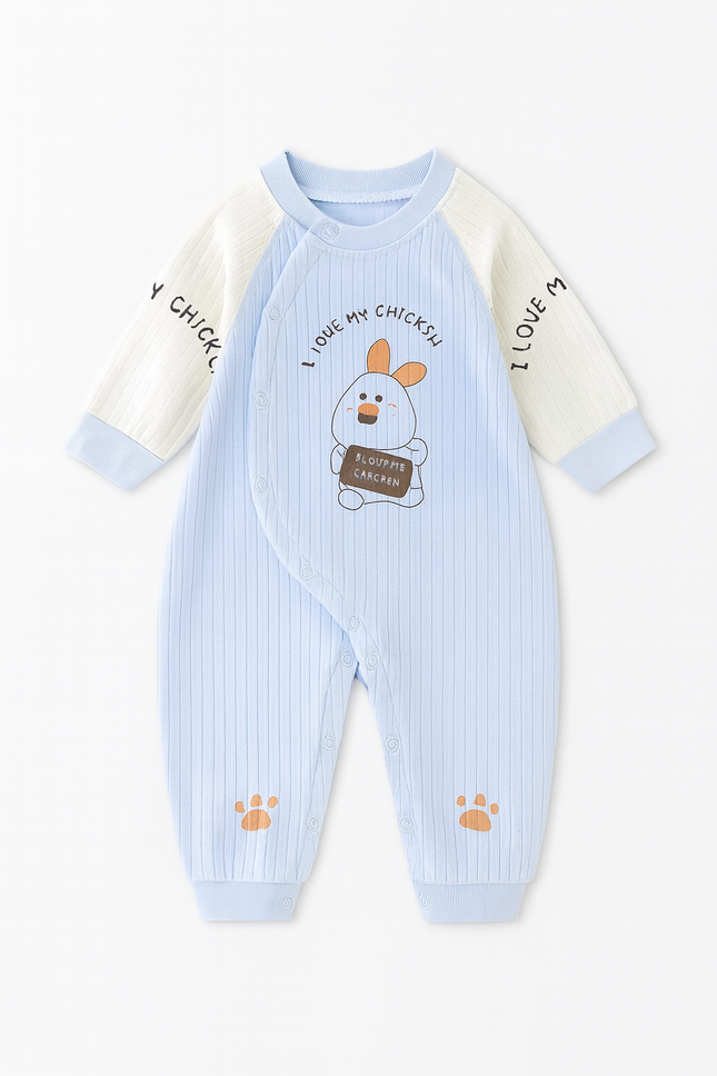 Cute Bule Animal Printed Baby Romper
