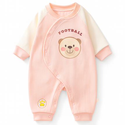 Baby Football Bear Romper Pink