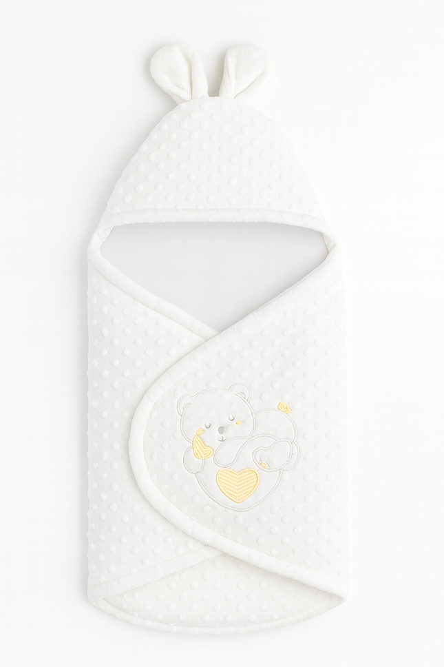 Soft Minky Bunny Ear Baby Swaddle Wrap – Weight Size Newborn To 9 Month