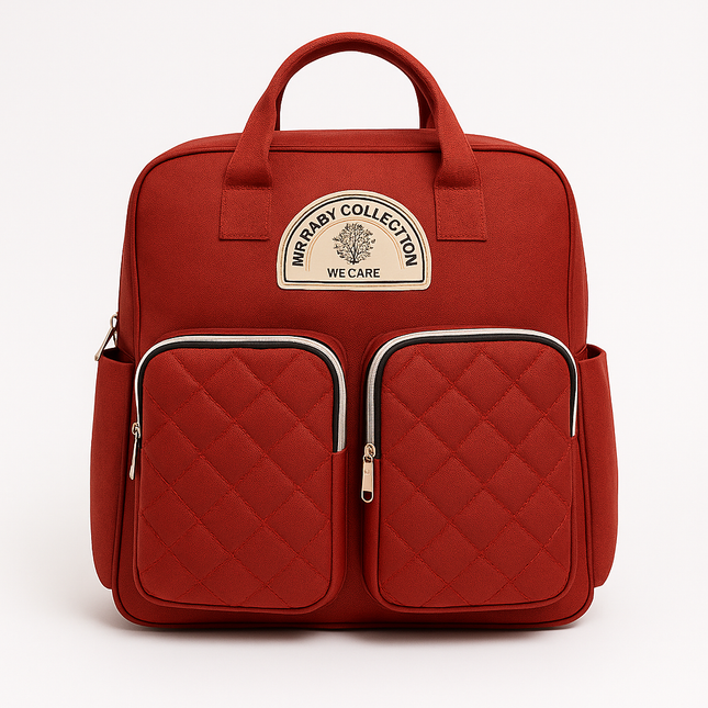 MR Baby Collection Quilted Diaper Backpack – Maroon