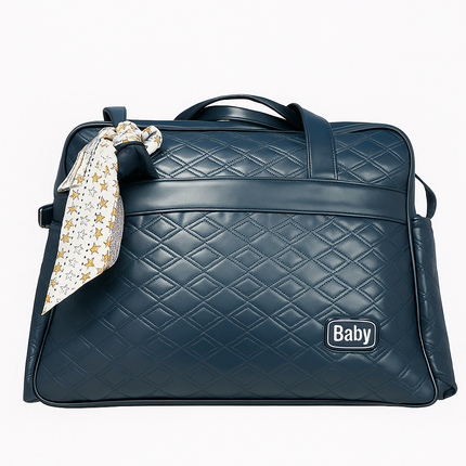 Luxury Quilted Baby Diaper Travel Bag – Navy Blue