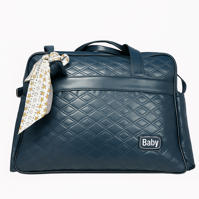 Luxury Quilted Baby Diaper Travel Bag – Navy Blue